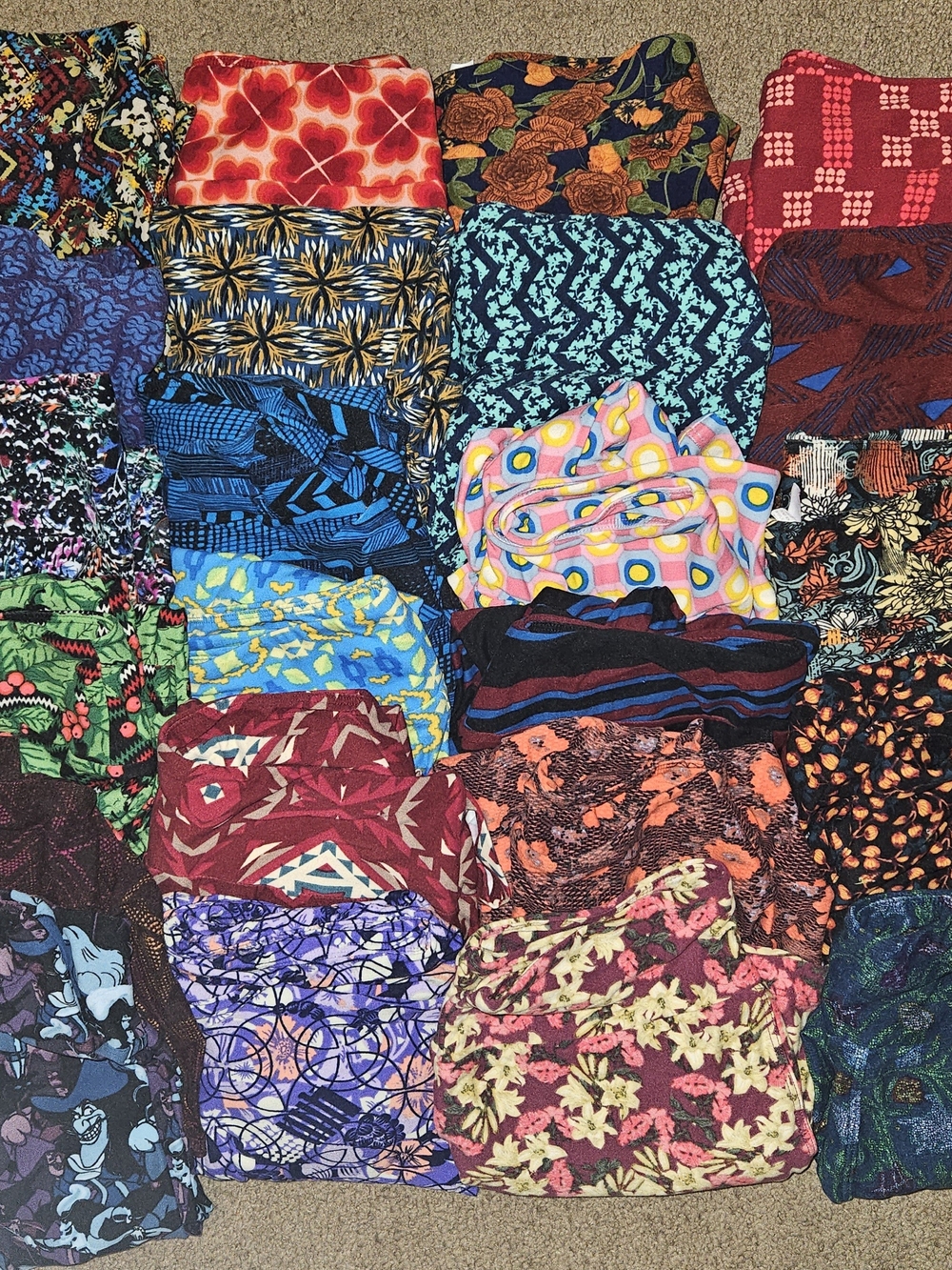 LuLaRoe OS Colorful Mixed Patterned Leggings Bundle